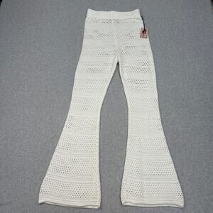 Sincerely Jules Pants Flare Lounge WMNS M Cream Boho Minimalist Cozy Knitwear